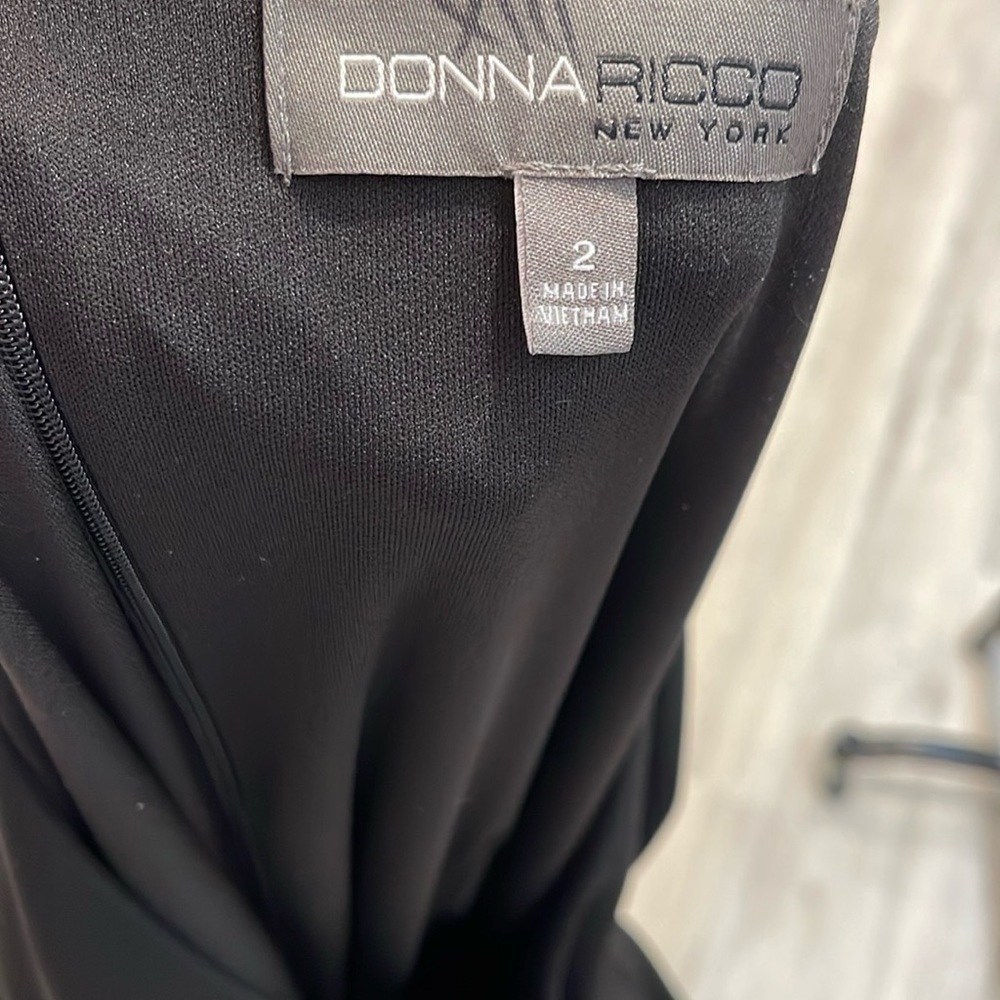 NWT Donna Ricco Women's Black Cocktail Dress Size 2 - Picture 3 of 8